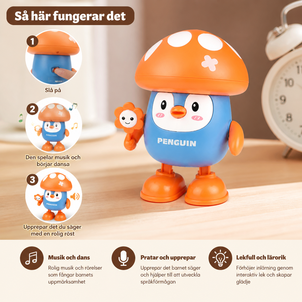 Interaktiv Pratande och Dansande Pingvinleksak med Musik