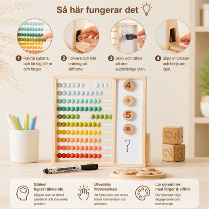 Magnetisk Kulram i Trä för Barn – Pedagogisk Leksak med Siffror och Färger