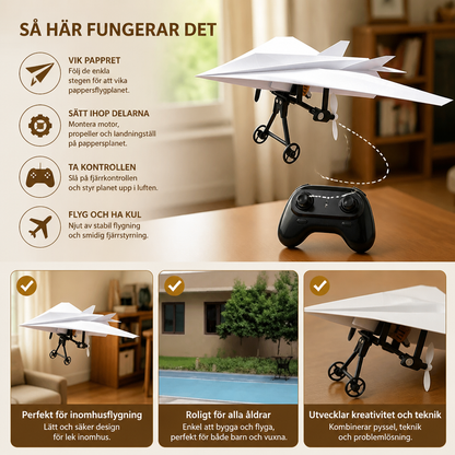 DIY-sats för radiostyrda pappersflygplan
