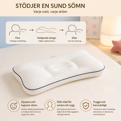 Ergonomisk Barnkudde i Memory Foam med Nackstöd