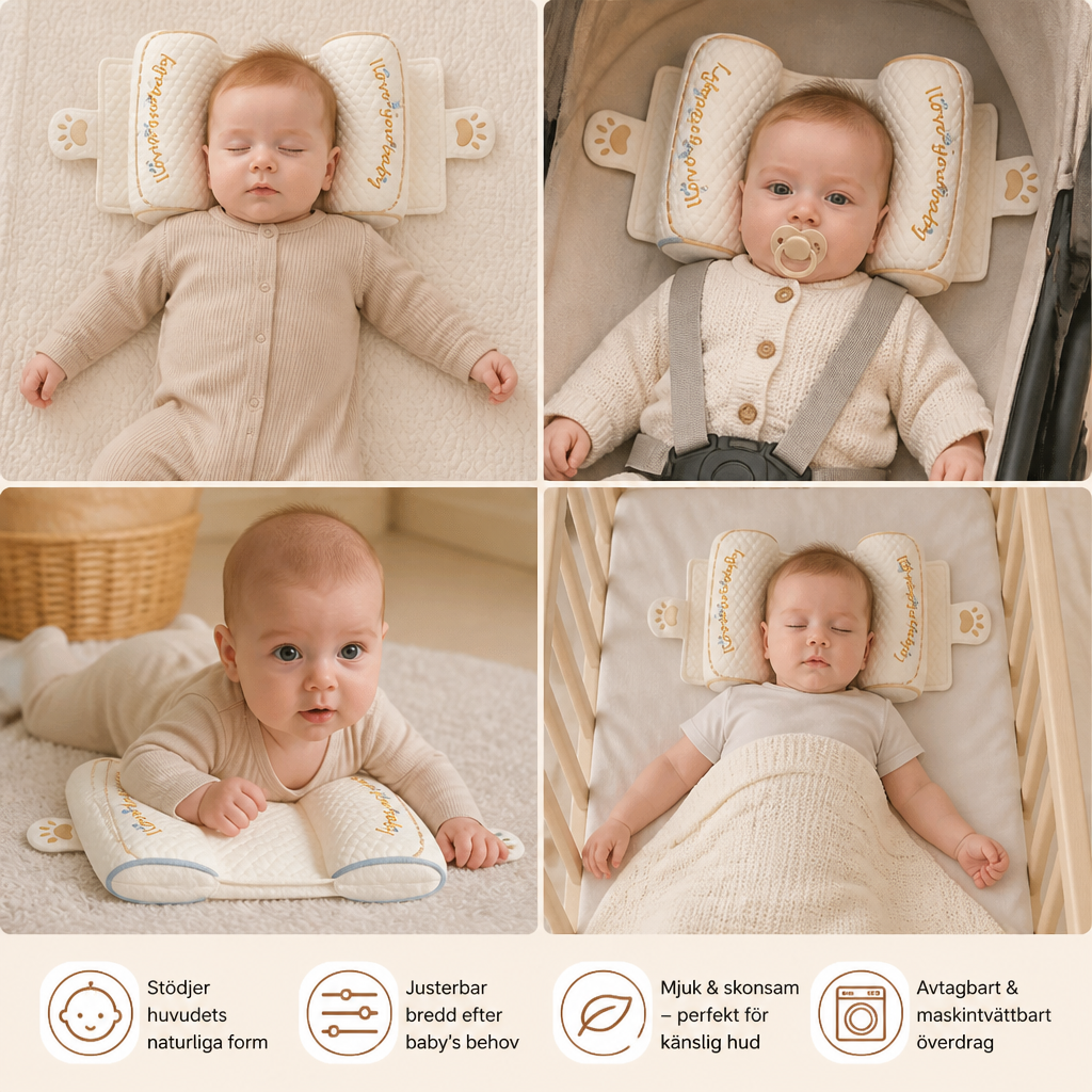 Justerbar Formkudde för Babyhuvud med Hirsfyllning