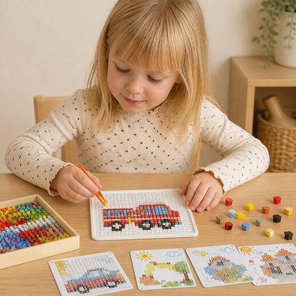 Montessori Mosaiktavla med Pluggar för Lek och Lärande