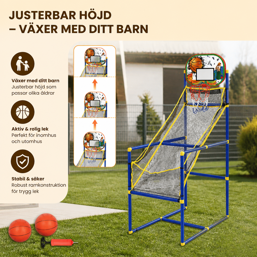 Justerbart Basketkorgsset för Barn – Växer Med Ditt Barn