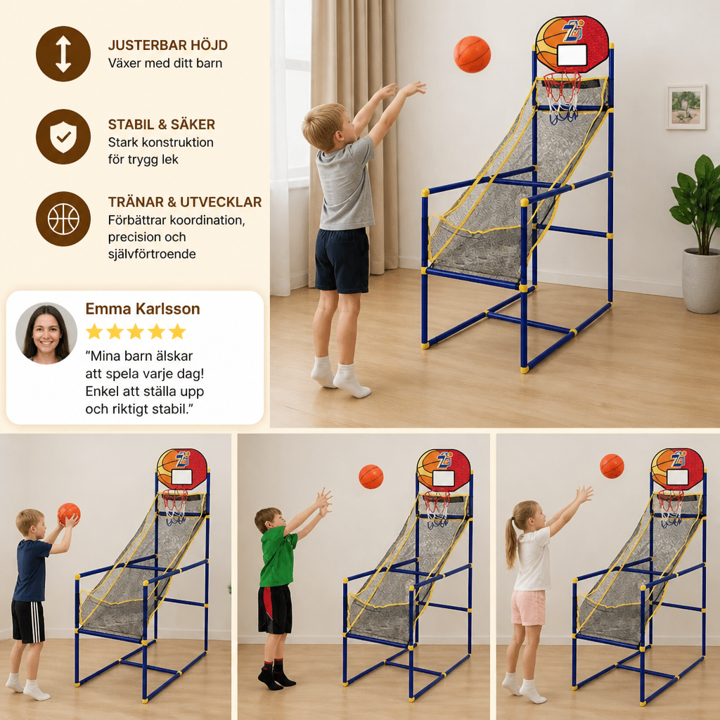 Justerbart Basketkorgsset för Barn – Växer Med Ditt Barn
