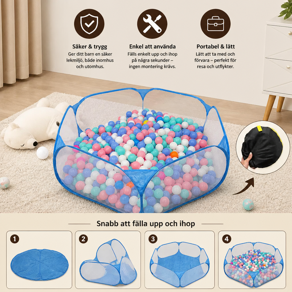 Portabelt Pop-up-Lekhage för Bebisar och Småbarn