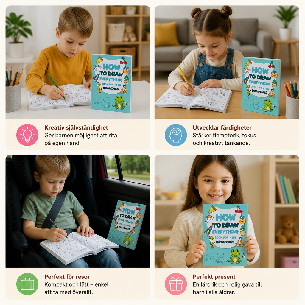 Montessori Ritbok – Lär Dig Rita Steg för Steg och Öva på Att Rita