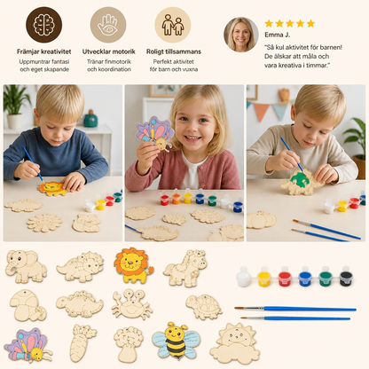 DIY Måla- och Pysselset i Trä för Barn – Skapa och Lek