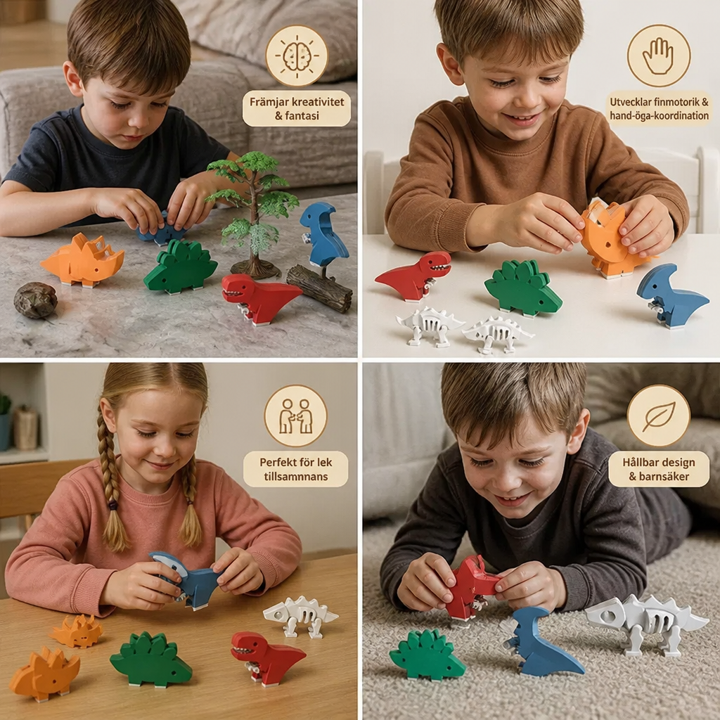 Magnetiskt Byggset med Djurskelett – STEM-Leksak för Att Ta Isär och Lära