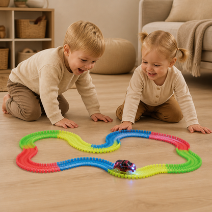 Självlysande flexibelt sand-racerbanebyggset för barn