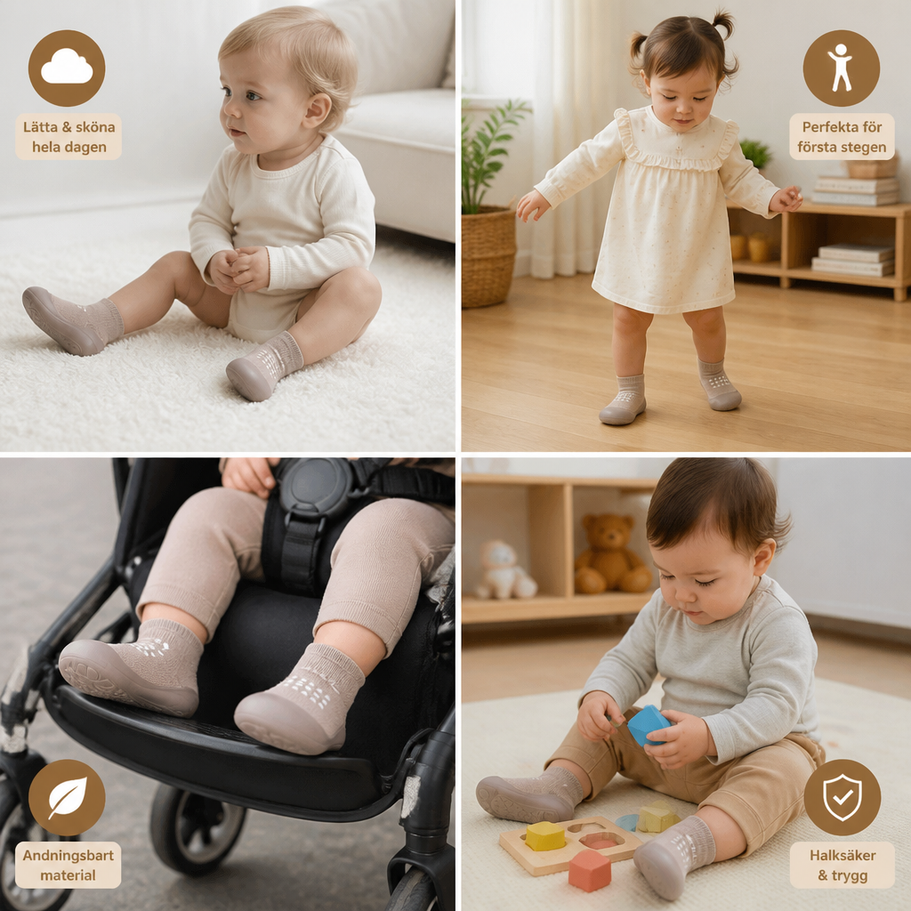 Babysockor – Lätta och Andningsbara Första Gångskor