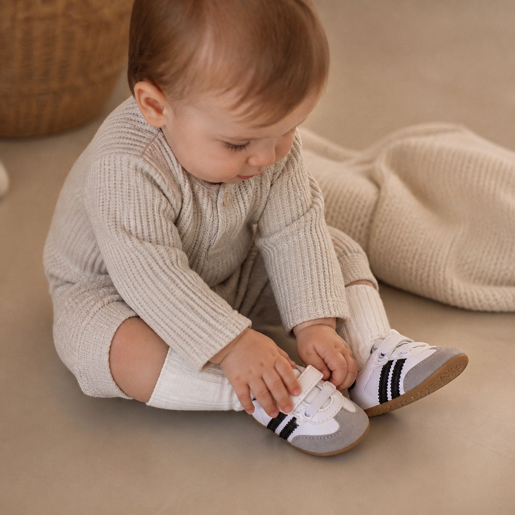 Klassiska Retro-Babysneakers – Mjuka Första Gångsskor Med Mjuk Sula