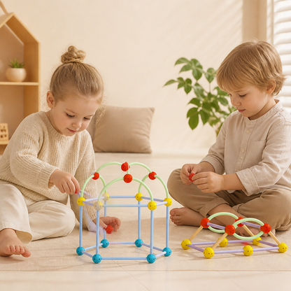 3D Geometriskt Byggset – Pedagogisk Konstruktions- och Rumsuppfattningsleksak