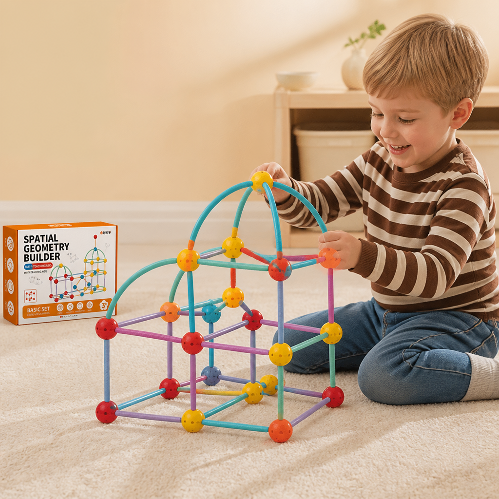 3D Geometriskt Byggset – Pedagogisk Konstruktions- och Rumsuppfattningsleksak