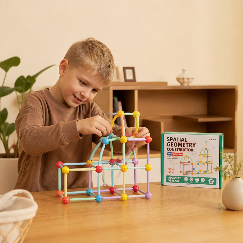 3D Geometriskt Byggset – Pedagogisk Konstruktions- och Rumsuppfattningsleksak