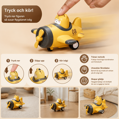 Press & Go Djurflygplan & Lastbil Leksak för Barn