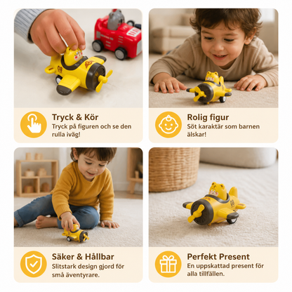 Press & Go Djurflygplan & Lastbil Leksak för Barn