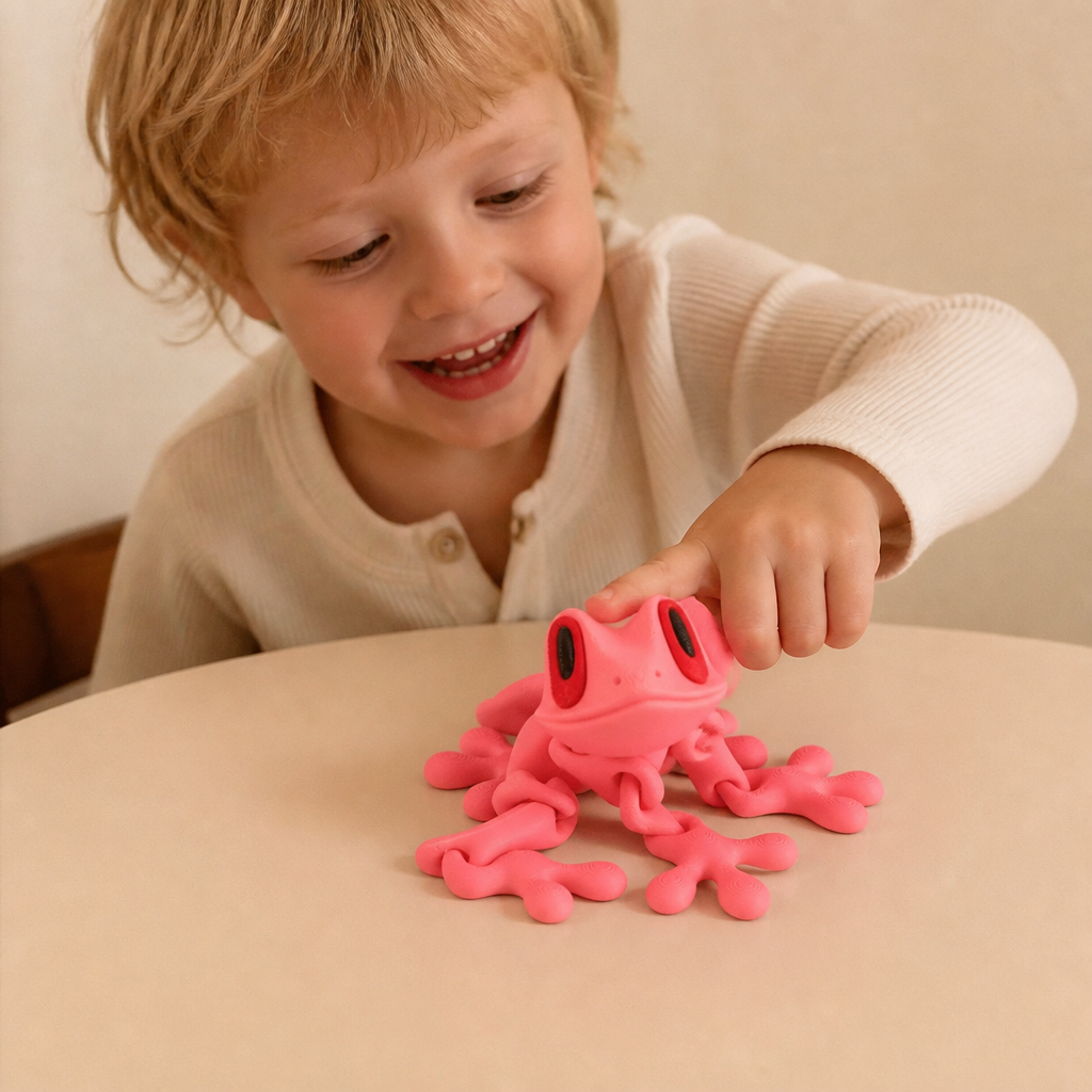 3D-tryckt magnetisk flexibel fidgetleksak i grodform