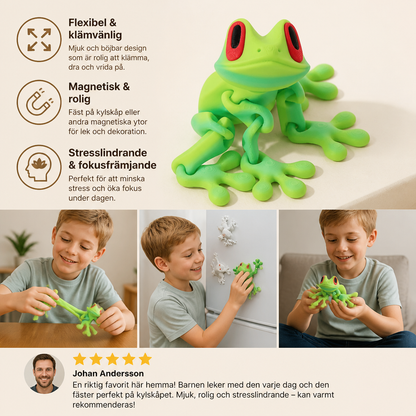 3D-tryckt magnetisk flexibel fidgetleksak i grodform