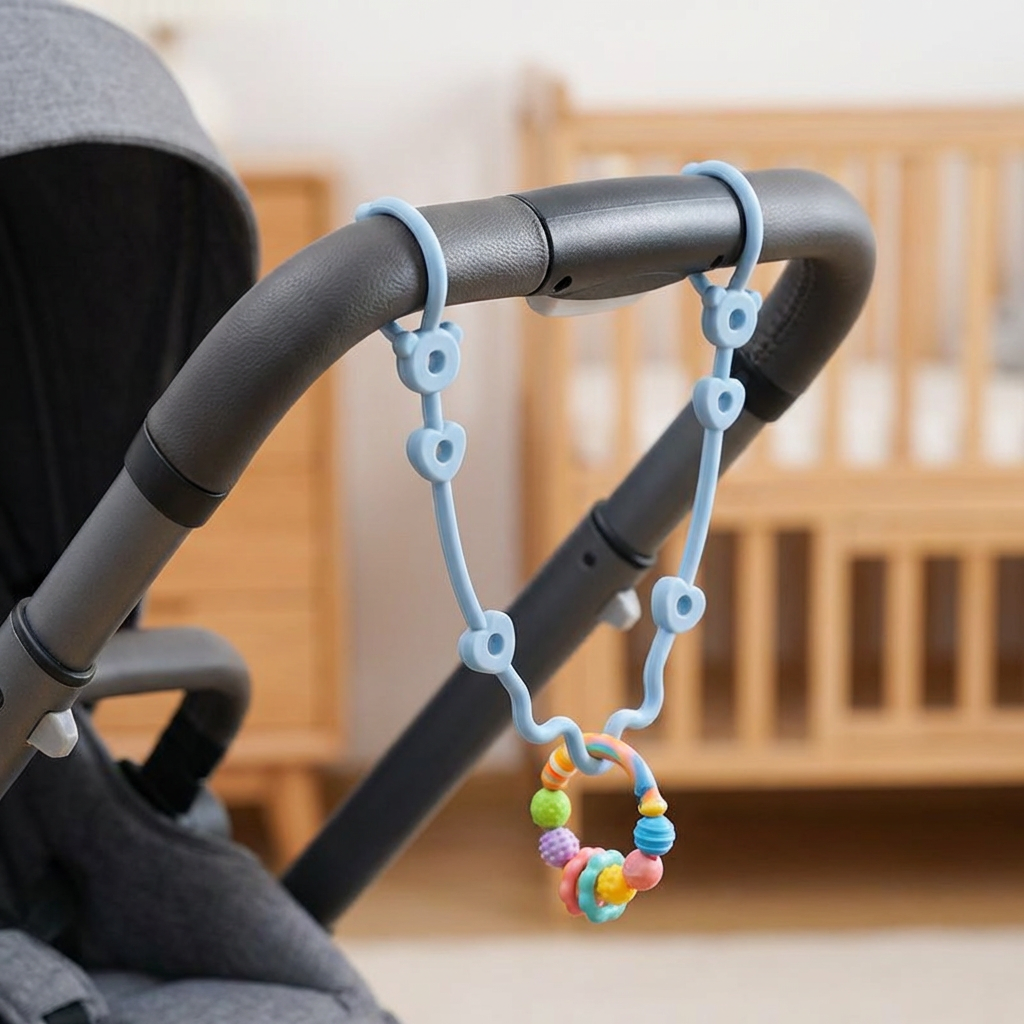 Silikon Babyklämma med Anti-Förlust Skydd – för Smockor & Leksaker (5 Stycken)