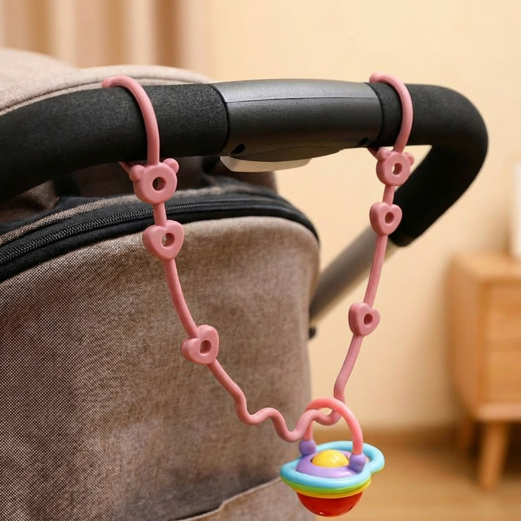 Silikon Babyklämma med Anti-Förlust Skydd – för Smockor & Leksaker (5 Stycken)