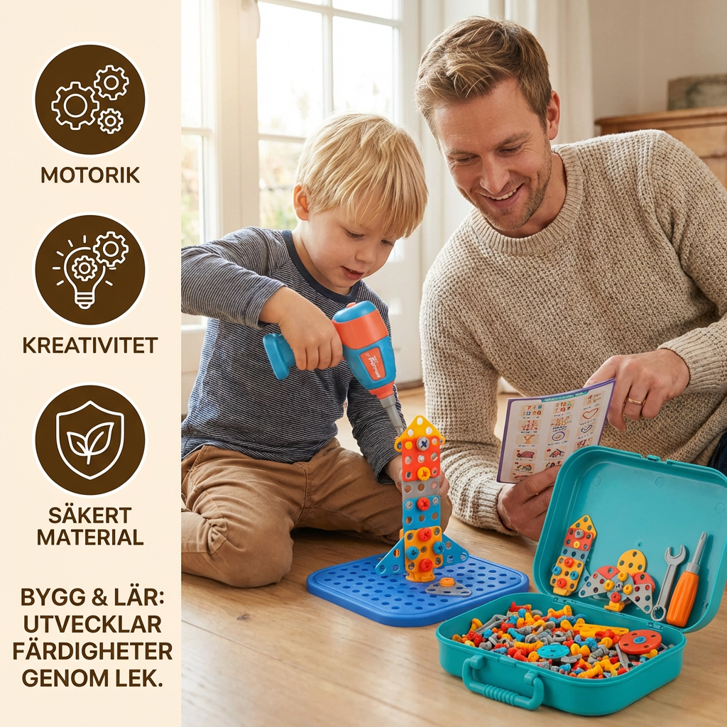 Hantverksbyggsats för barn i gullig dino-design