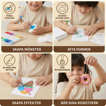 Kreativt svampmålningsset för barn – DIY-konstset med bubbeleffekt