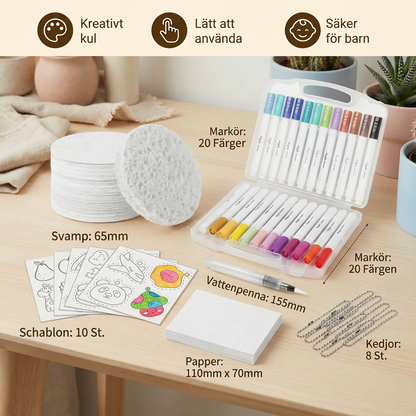 Kreativt svampmålningsset för barn – DIY-konstset med bubbeleffekt