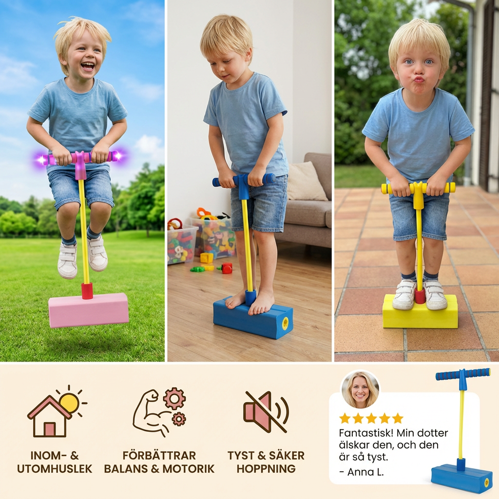 Pogo-hoppare för barn i skum – Hopleksak för inom- och utomhusbruk