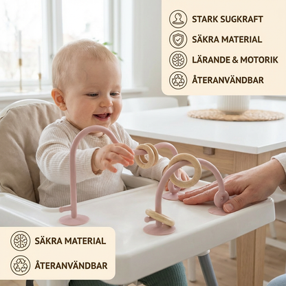 Silikoniskt motorikleksak för bebisar – sugkoppsleksak för bord och barnstol