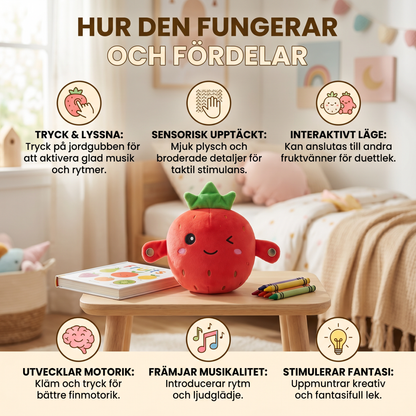 Interaktiv Frukt-Plushleksak för Barn – Sensorisk Musik- och Rytmleksak