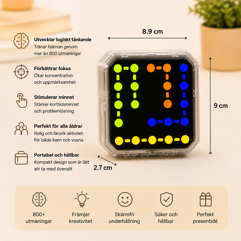 Smart LED-linjepussel – Över 800 utmanande hjärnträningsnivåer