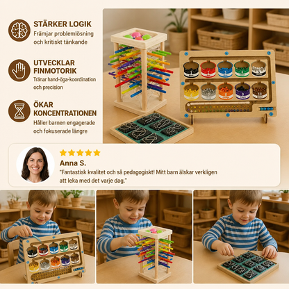 3-delat Montessori-pusselset för lek och utveckling för barn