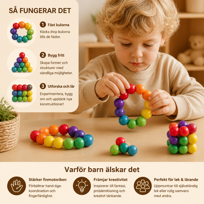 Färgglatt 3D-Bollbyggset – Kreativ Konstruktions- och Finmotorisk Leksak för Barn
