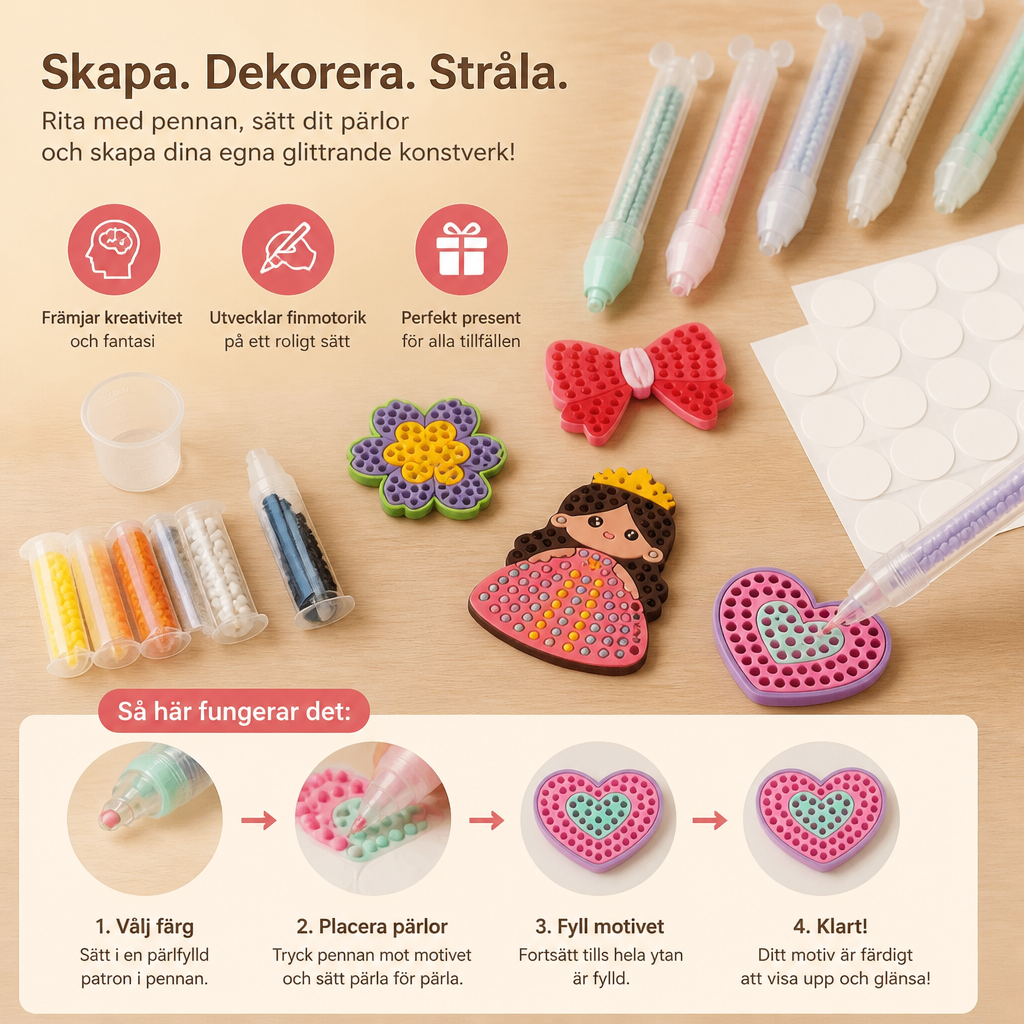 DIY-pärlkonstset med pennor – Skapa och dekorera djurmotiv