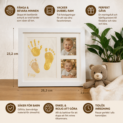 DIY-kit för barn med minnesram för handavtryck – handavtryck och fotovisning