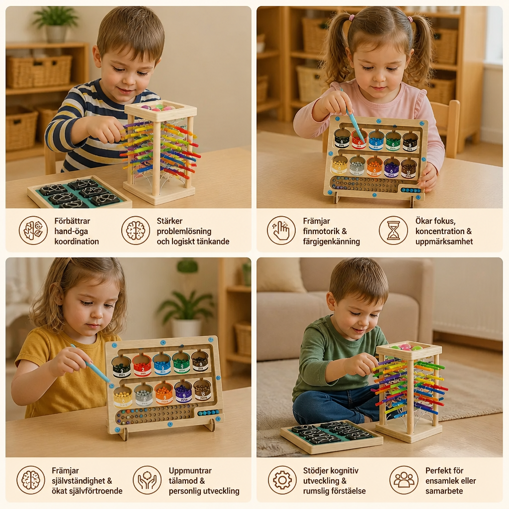 3-delat Montessori-pusselset för lek och utveckling för barn