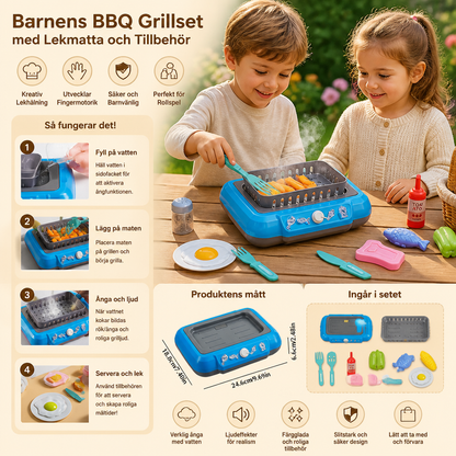 Barnens BBQ Grillset med Lekmatta och Tillbehör