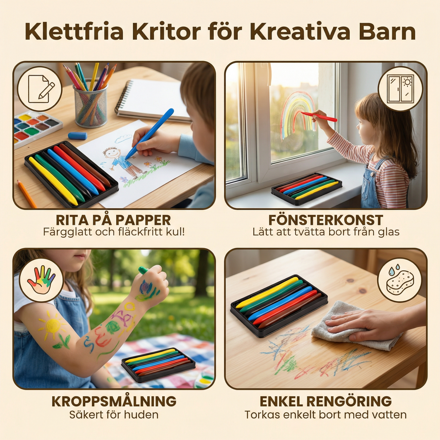 Smudge-Proof – Smudgefria Färgpennor för Kreativa Barn