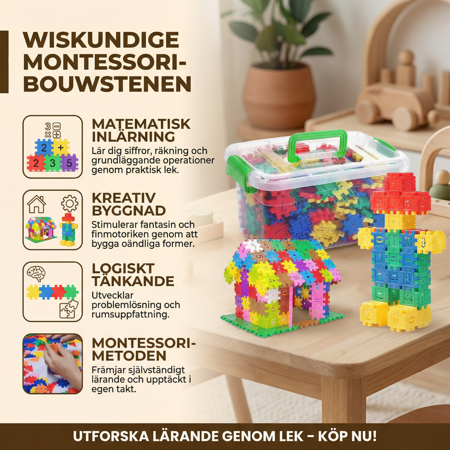Matematiska Montessori Byggklossar