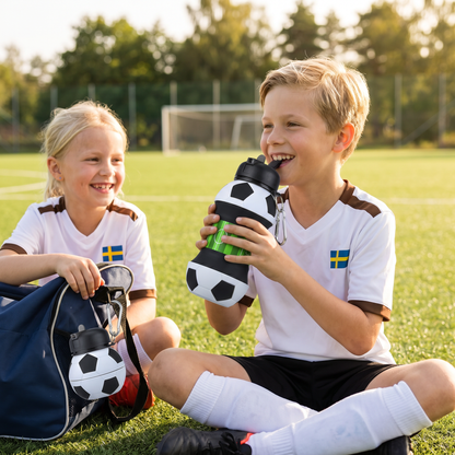 Fällbar och slitstark fotbollsflaska i silikon