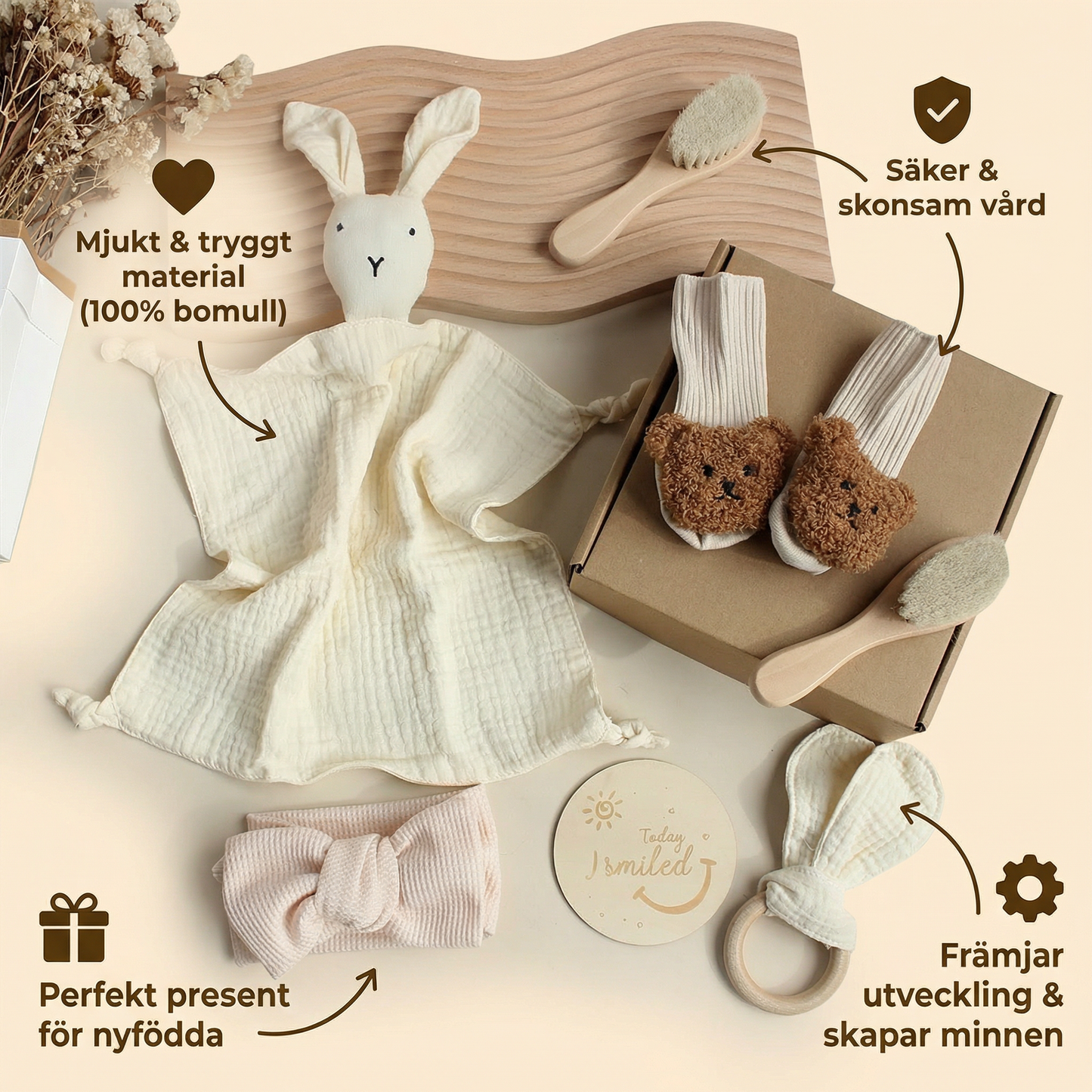 6-delat presentset för nyfödda – baby startpaket