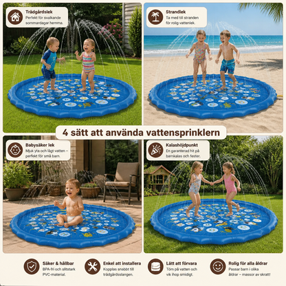 Inflatable Kids Splash Pad med Sprinkler – Utomhus Vattenlekmatta för Trädgård & Strand