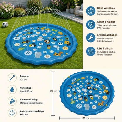 Inflatable Kids Splash Pad med Sprinkler – Utomhus Vattenlekmatta för Trädgård & Strand