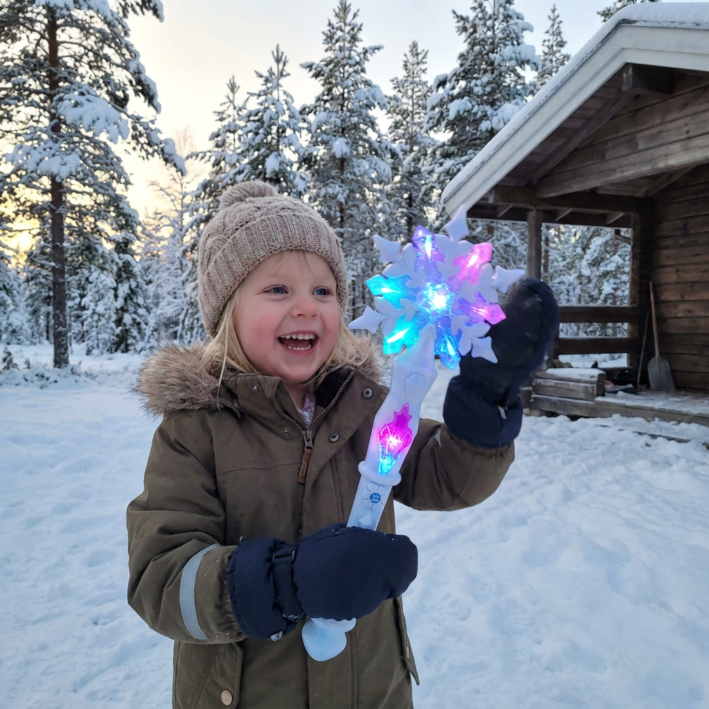 Lysande Prinsesstrollstav med Snöflinga för Barn
