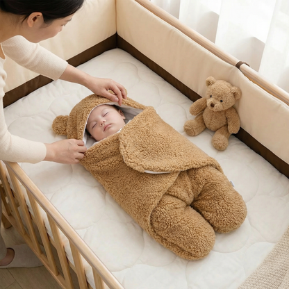 Babyfilt och pyjamas i bärdesign
