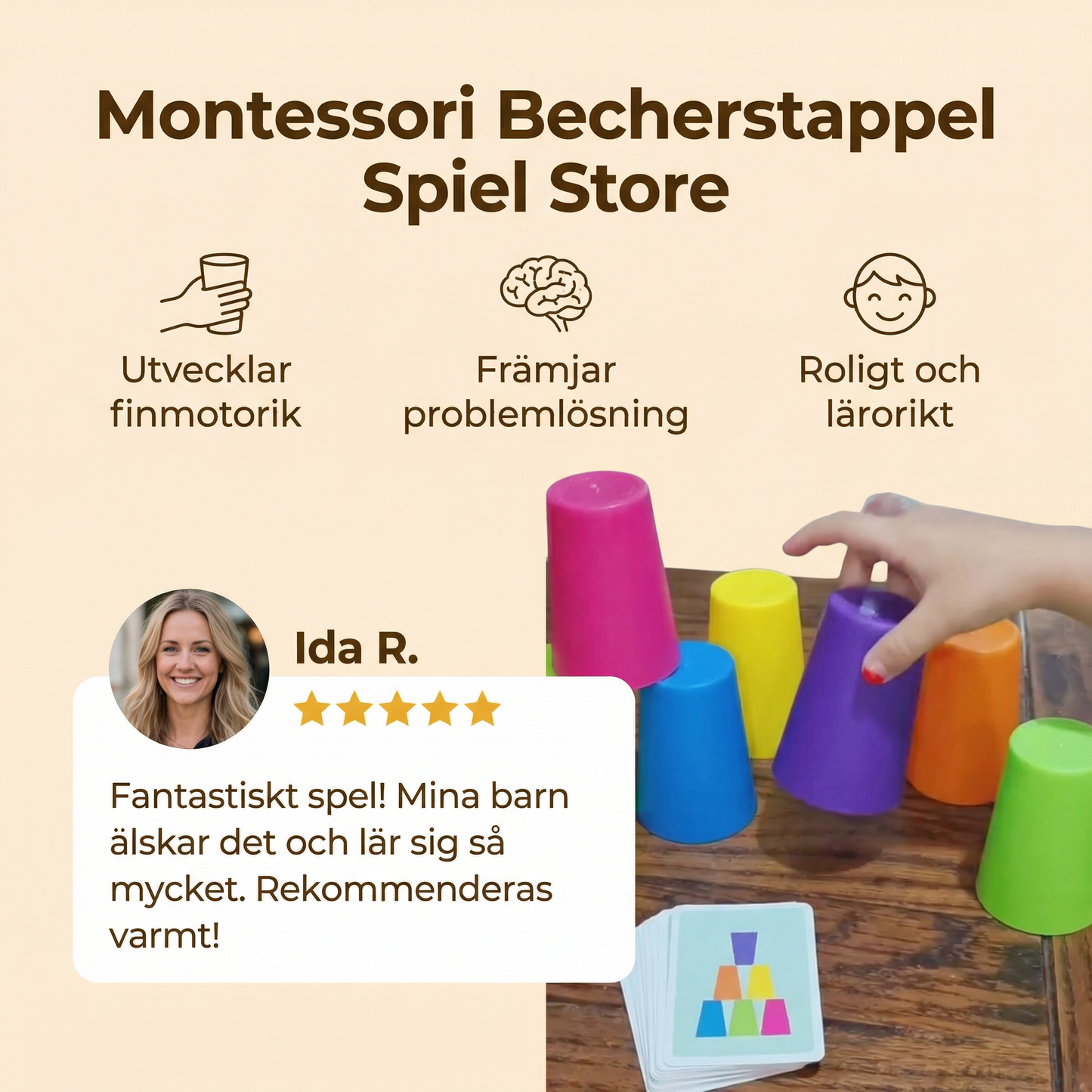 Montessori Stapelbägarspelet