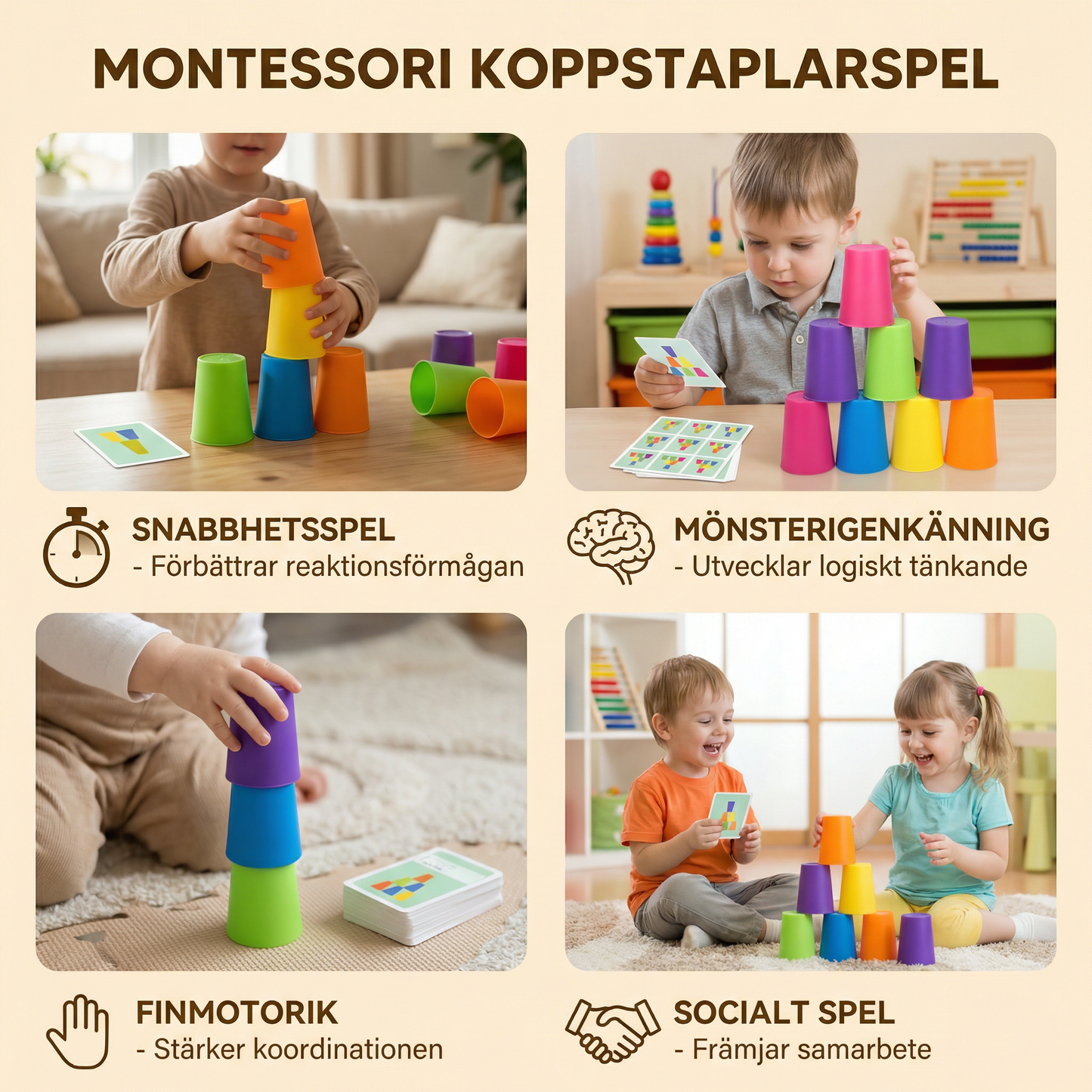 Montessori Stapelbägarspelet