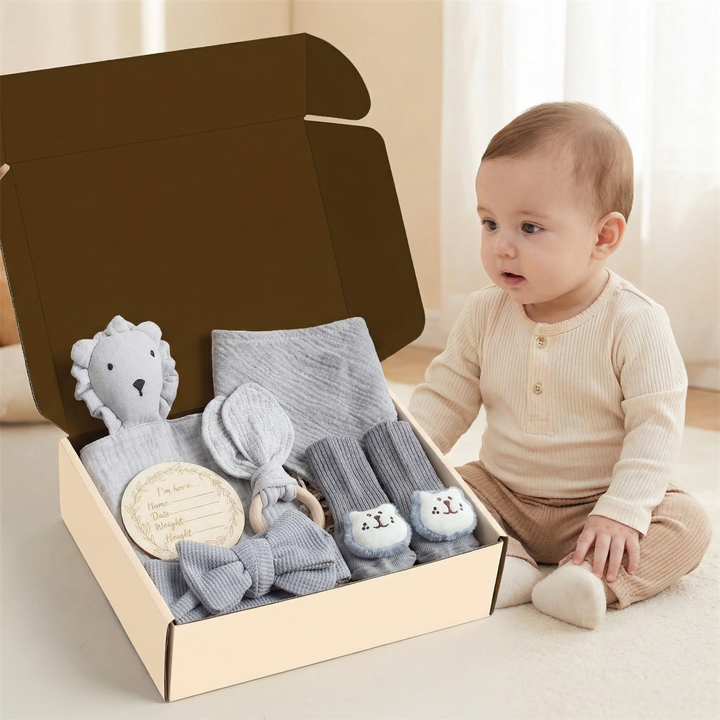 6-delat presentset för nyfödda – baby startpaket