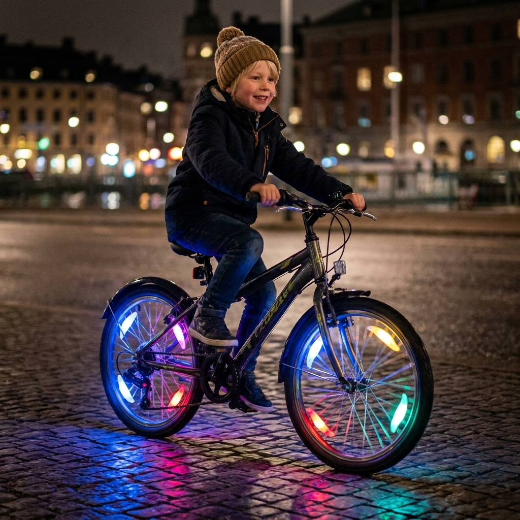 Färgglada LED-ekerslampor för cykelhjul