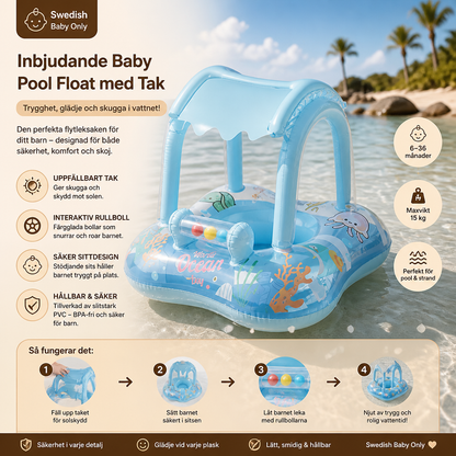 Inbjudande Baby Pool Float med Tak och Oceanprint